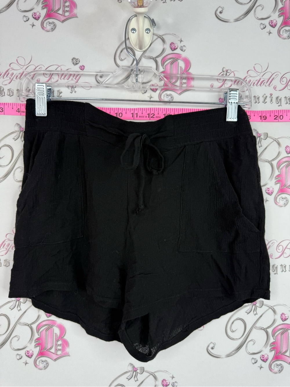 HAILYS shorts comfy loose Black Drawstring Shorts